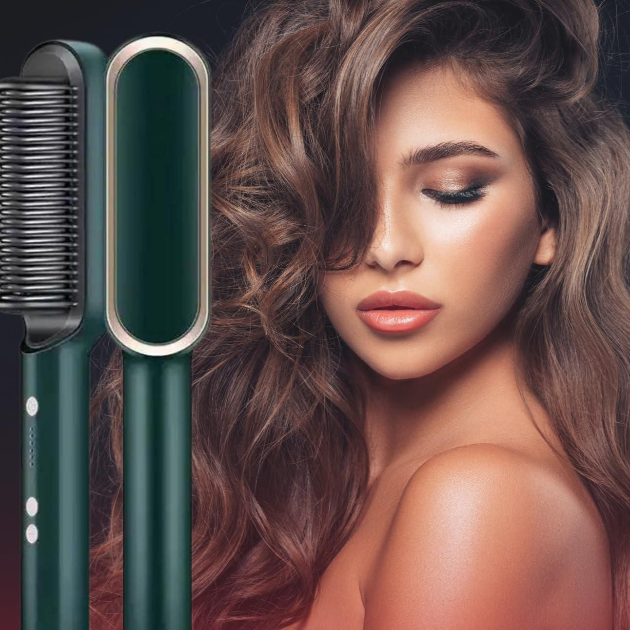 3 in 1 Tourmaline Ceramic Straightener & Curler Brush