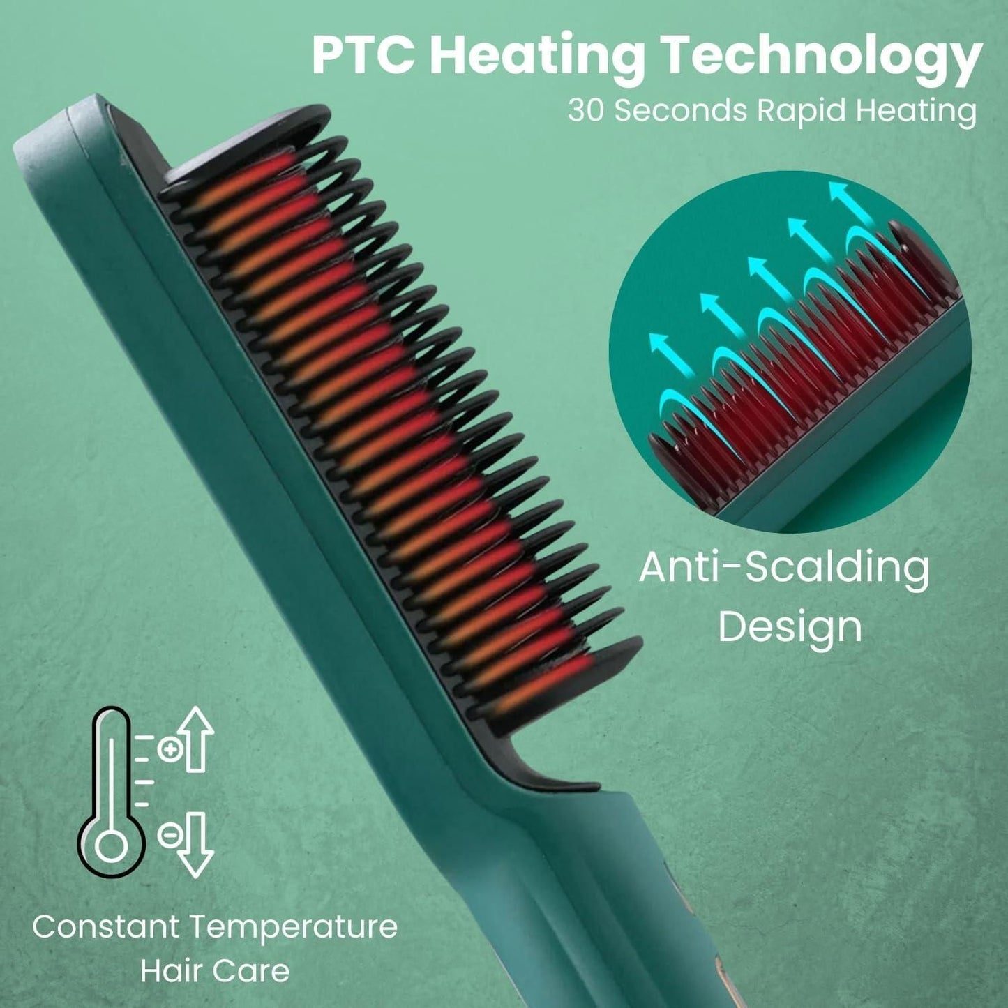 3 in 1 Tourmaline Ceramic Straightener & Curler Brush